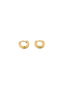 Gold Small Plate Hoop Earrings