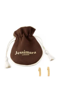 Gold Small Plate Hoop Earrings