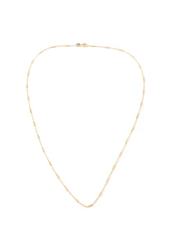Gold Thin Rectangular Blocks Necklace