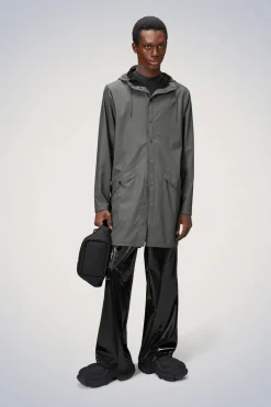 Grey Long Raincoat
