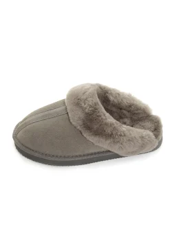 Grey Luxury Sheepskin Wedge Slippers