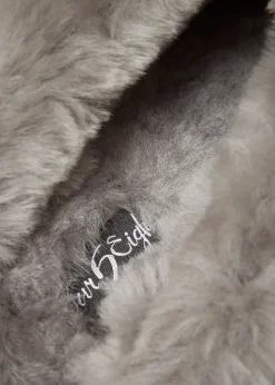 Grey on Grey Luxury Sheepskin Wedge Slippers