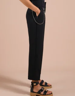 High Understated Navy Hip Chain Trouser