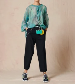 High Understated Navy Hip Chain Trouser