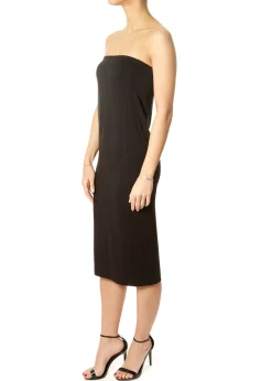 'Ikis' Strapless Black Jersey Dress