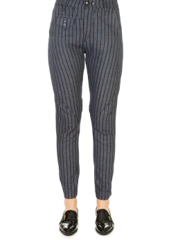 'In Motion' Grey Striped Trousers