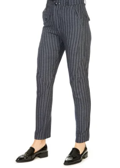 'In Motion' Grey Striped Trousers