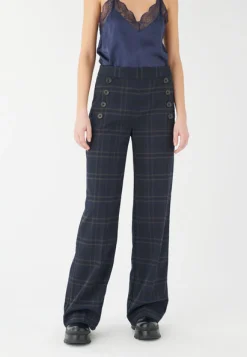 Ishina Navy Check Pants