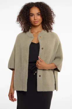 Isra Cape Jacket in Dusty Khaki