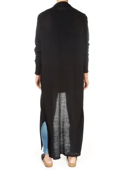 'Jess' Linen Black Maxi Cardigan