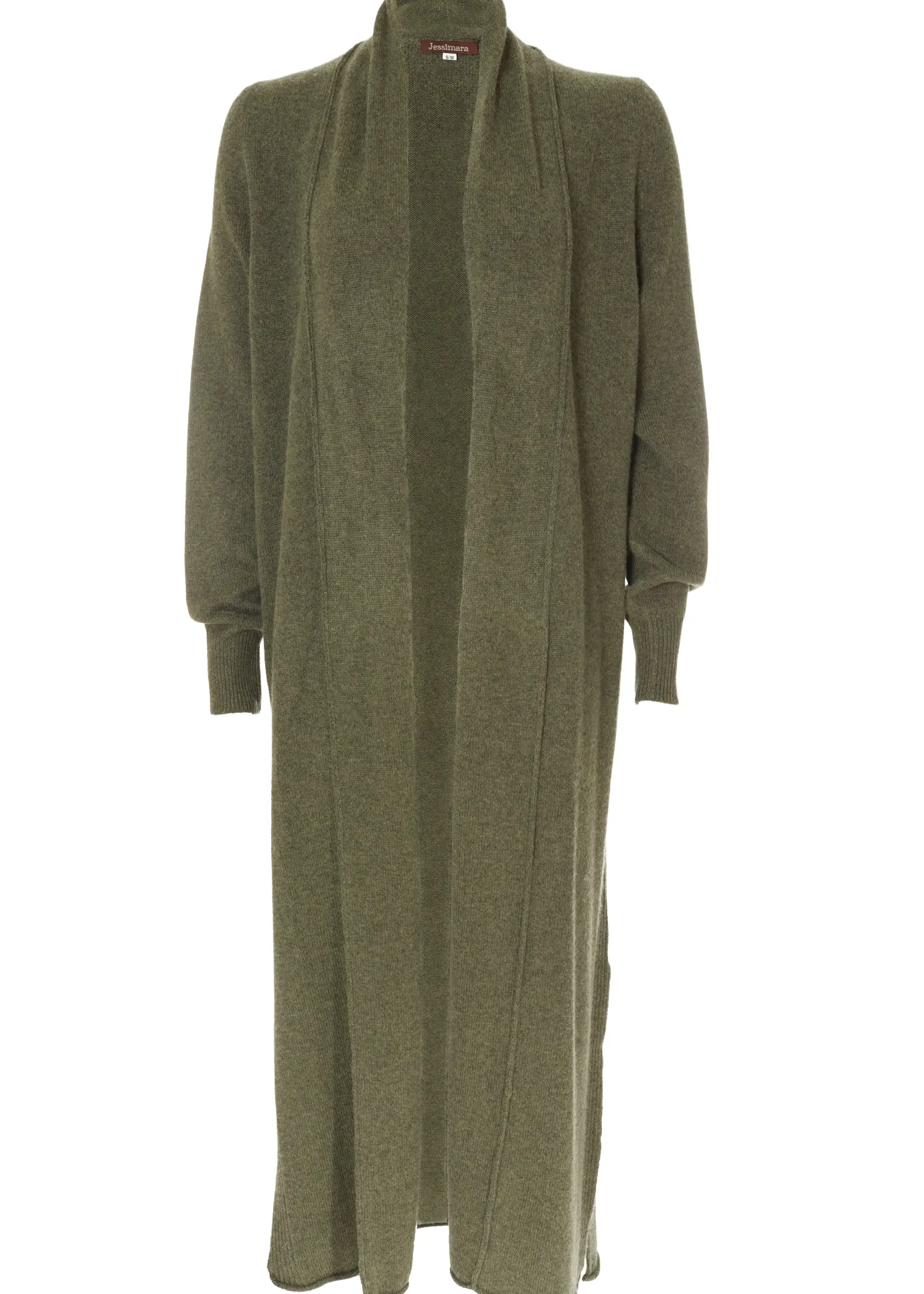 Jess Olive Wool Long Cardigan