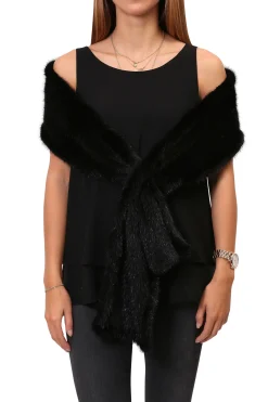 Jessimara Black Mink Stole Scarf