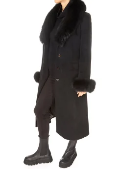 Jessimara Long Wool Blend Coat Black