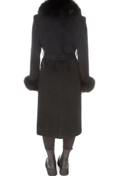 Jessimara Long Wool Blend Coat Black