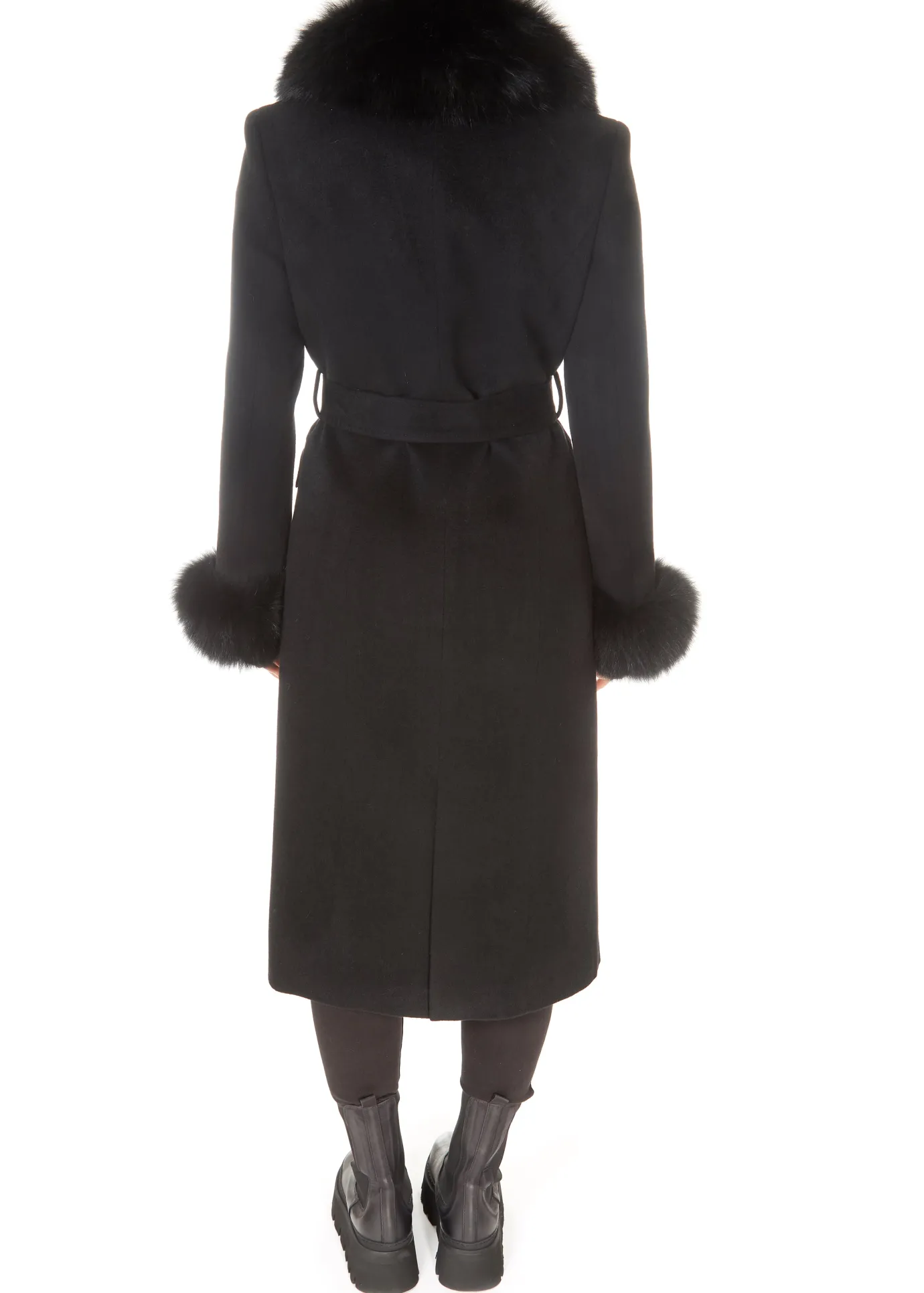 Jessimara Long Wool Blend Coat Black