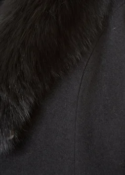 Jessimara Long Wool Blend Coat Black