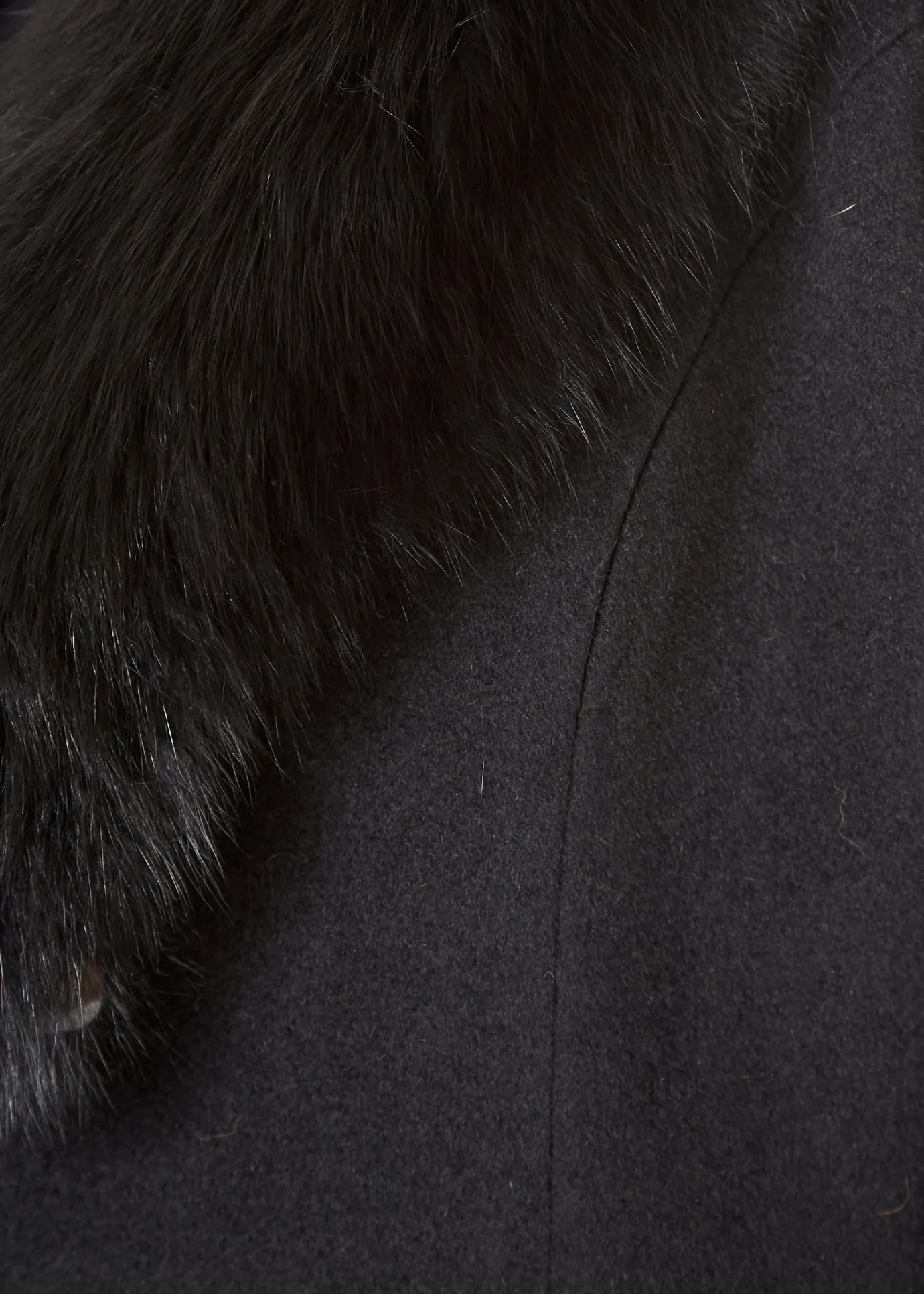 Jessimara Long Wool Blend Coat Black