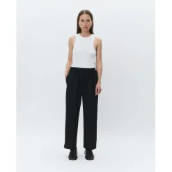 Jonah Classic Gaberdine Black Cropped Trousers