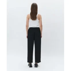 Jonah Classic Gaberdine Black Cropped Trousers