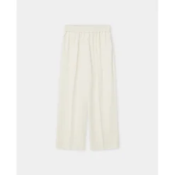 Jonah Classic Gaberdine Ivory Cropped Trousers