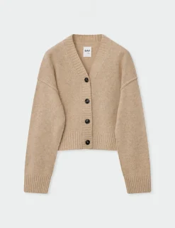 Jordane Almond Melange Wool Cardigan