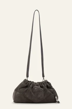June Grey Suede Bag