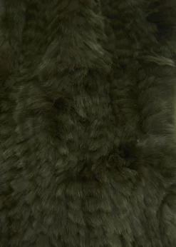 Knitted Rex Rabbit Khaki 'Loop' Luxury Fur Scarf