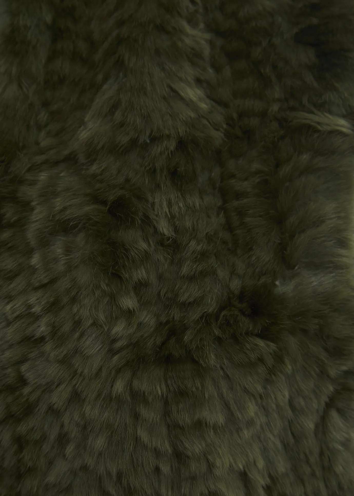 Knitted Rex Rabbit Khaki 'Loop' Luxury Fur Scarf