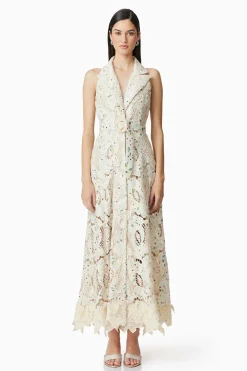 Kyla Floral Maxi Dress in White