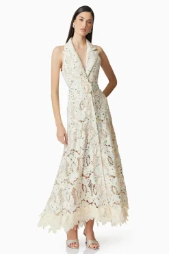 Kyla Floral Maxi Dress in White