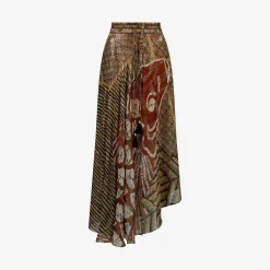 Ladida Caramel Long Print Skirt