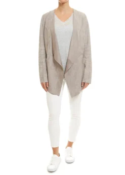 Light Grey Short Suede Jacket
