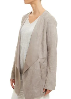 Light Grey Short Suede Jacket