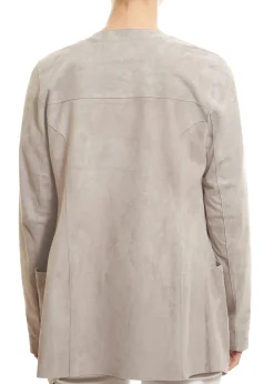 Light Grey Short Suede Jacket