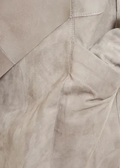 Light Grey Short Suede Jacket