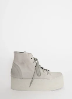 Light Grey Suede Platform Desert Boot