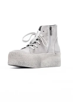 Light Grey Suede Platform Desert Boot