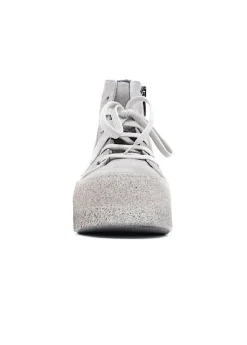 Light Grey Suede Platform Desert Boot