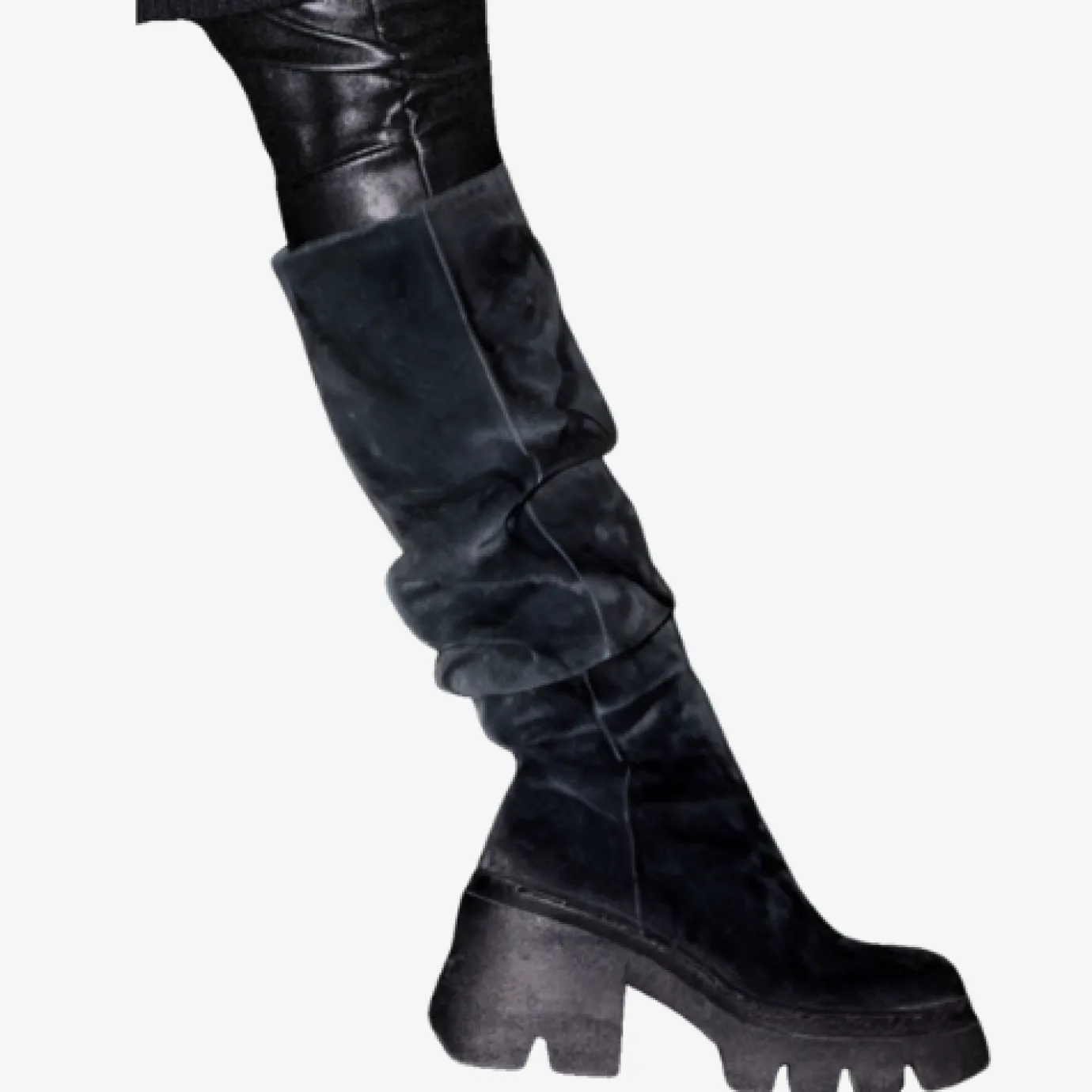 Long Black Suede Boots