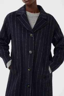 Lorelais Navy Pinstripe Coat