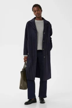 Lorelais Navy Pinstripe Coat