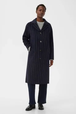 Lorelais Navy Pinstripe Coat