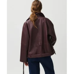 Lotus Leather Jacket in Catawba Grape