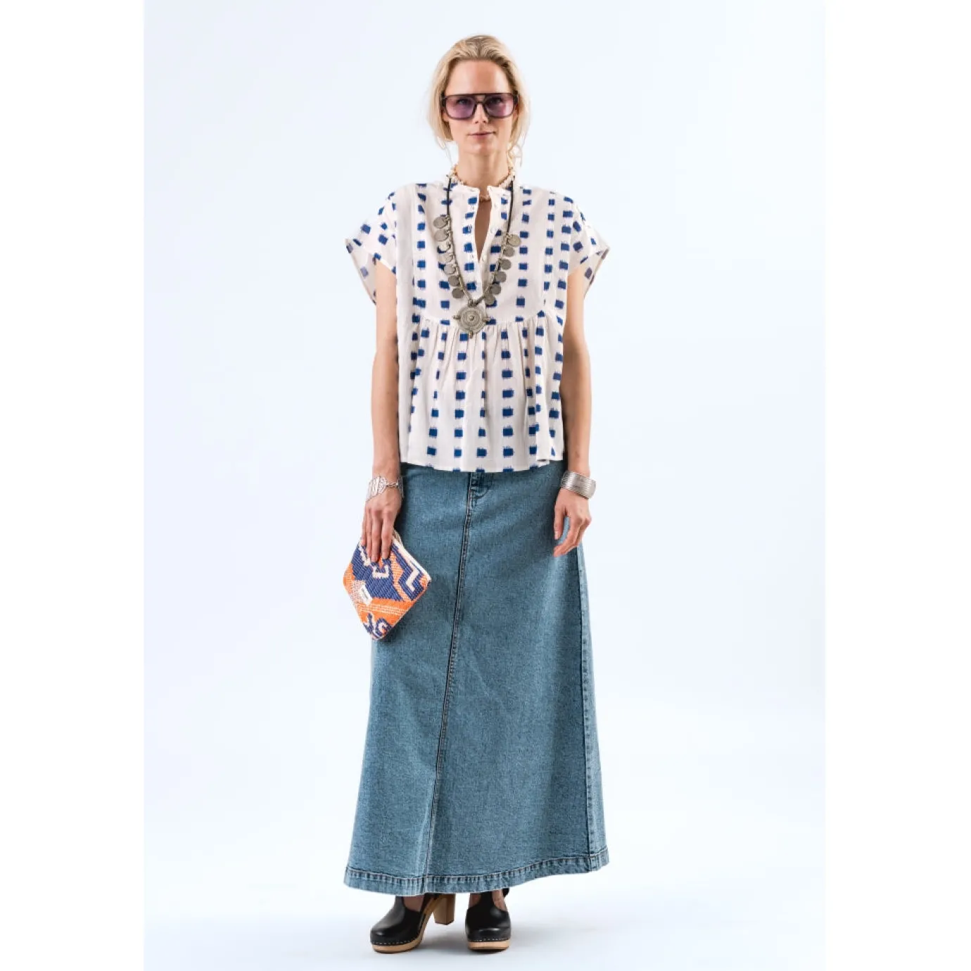 Luna Denim Maxi Skirt
