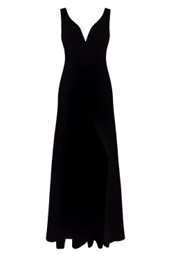 Mar-a-lago Navy Silk Evening Dress