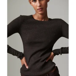 Mariana Expresso Melange Daily Elements Ribbed Sweater
