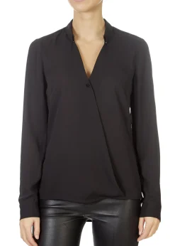 'Mendo' Black V-Neck Blouse