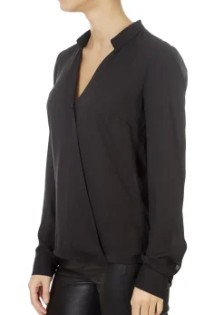 'Mendo' Black V-Neck Blouse