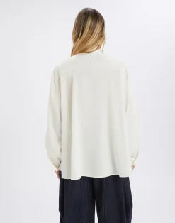 Meryl White Pleated Ruffled Shirt