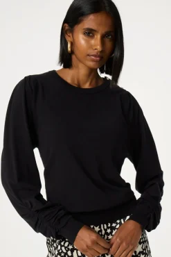 Molly Black Scrunch Pullover